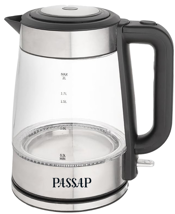 PASSAP  Glass Electric Kettle 2.0 Liters - Black
