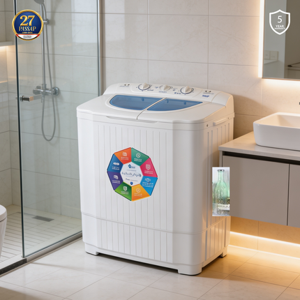 Half Automatic Washing Machine- 5 Kilo - White