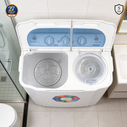 Half Automatic Washing Machine with Pump - 5 Kilo - Blue