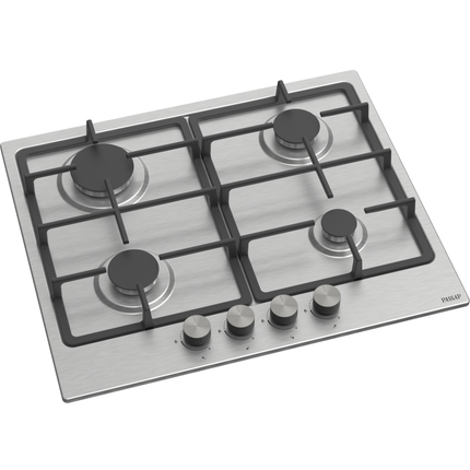 PASSAP Built-In Gas Hob, 4 Burners, Stainless Steel, 60 Cm