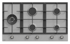 Built-In Gas Hob - 5 Burners - Stainless Steel - 90 cm