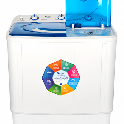 Half Automatic Washing Machine - 7 Kilo - White