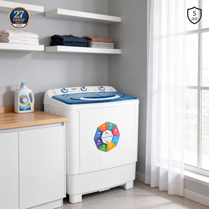 Half Automatic Washing Machine - 7 Kilo - White