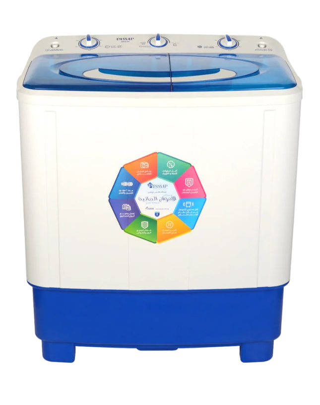 Half Automatic Washing Machine with Pump - 7 Kilo - Blue