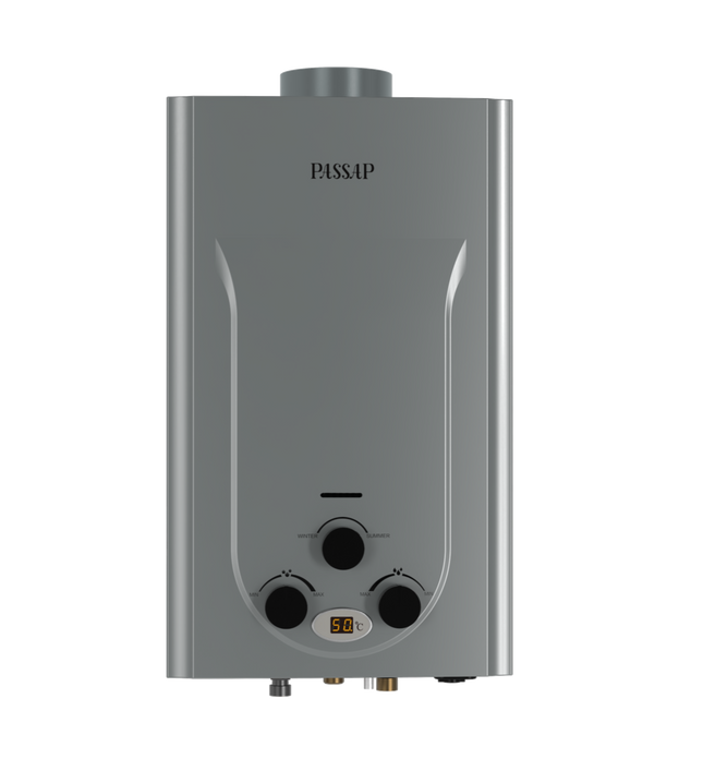 Gas Water Heater - 10L-Digital -3 Knob - Silver