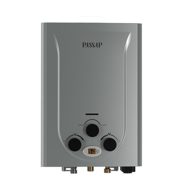 Gas Water Heater - 6L-Digital -3 Knob - Silver